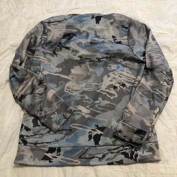Under Armour Iso-Chill Camo Hoodie Sweatshirt Gray Blue Men's Medium Athletic - Picture 2 of 9